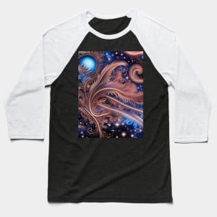 Other Worldly Designs- nebulas, stars, galaxies, planets with feathers Baseball T-Shirt